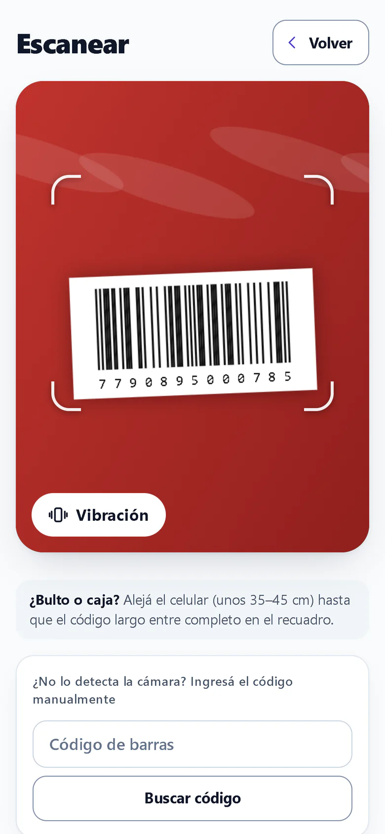 NELSON-SYSTEM: escaneo de un código de barras con la cámara